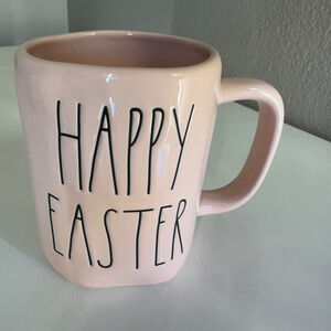 Rae Dunn Artisan Collection by Magenta “Happy Easter” Pink - Black Lettering Mug